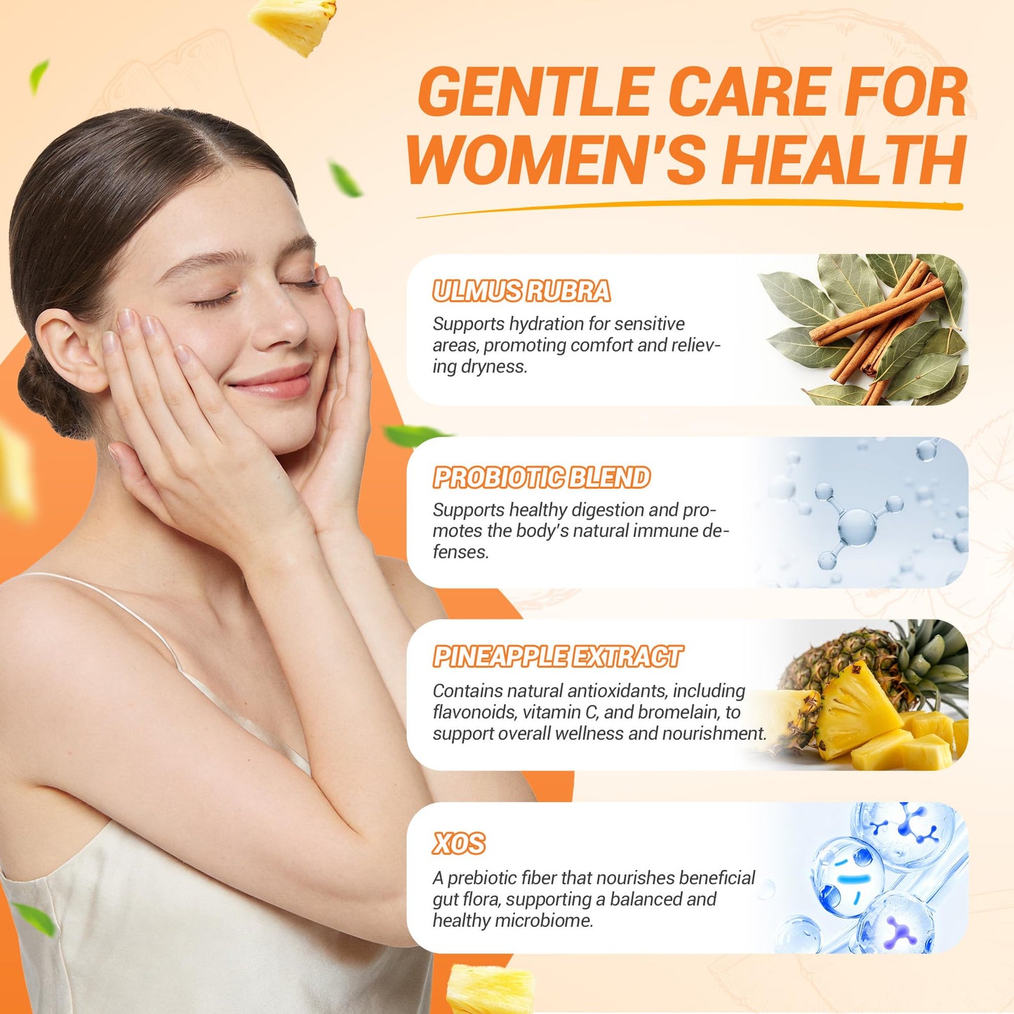 Her Juicy Womens Probiotic Gummies – Daily Feminine Care for Vaginal Health & Yeast PH Balance with Slippery Elm & Prebiotics – Supports Freshness & Balance – Individually Wrapped, 40 Gummies