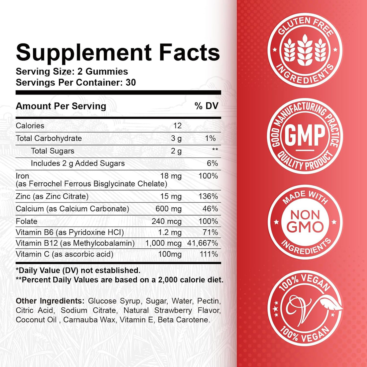 Iron Gummies Supplement for Adults & Kids | Calcium Potassium Magnesium Gummies | Bundle