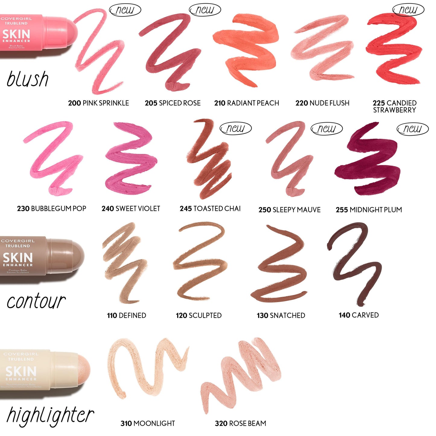 COVERGIRL Trublend Skin Enhancer Blush Balm Stick, Vegan Formula, Easy to Use, Glides on Effortlessly, Non-Greasy, Doesn't Crease - 225 Candied Strawberry (Bright Red)