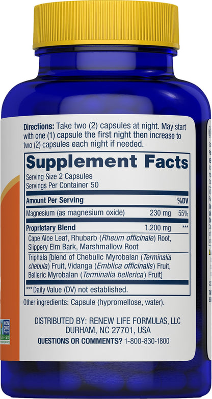Renew Life Detox Cleanse More, Reduces Bloating and Restores Regularity, Overnight Constipation Relief, Soy