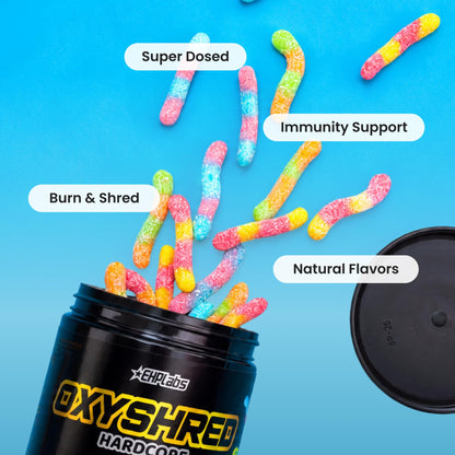 EHP Labs OxyShred Hardcore Super Dosed Pre Workout Powder - Preworkout Powder with L Glutamine & Acetyl L Carnitine, Energy Boost Drink - 275mg of Caffeine - Watermelon Candy, 40 Servings
