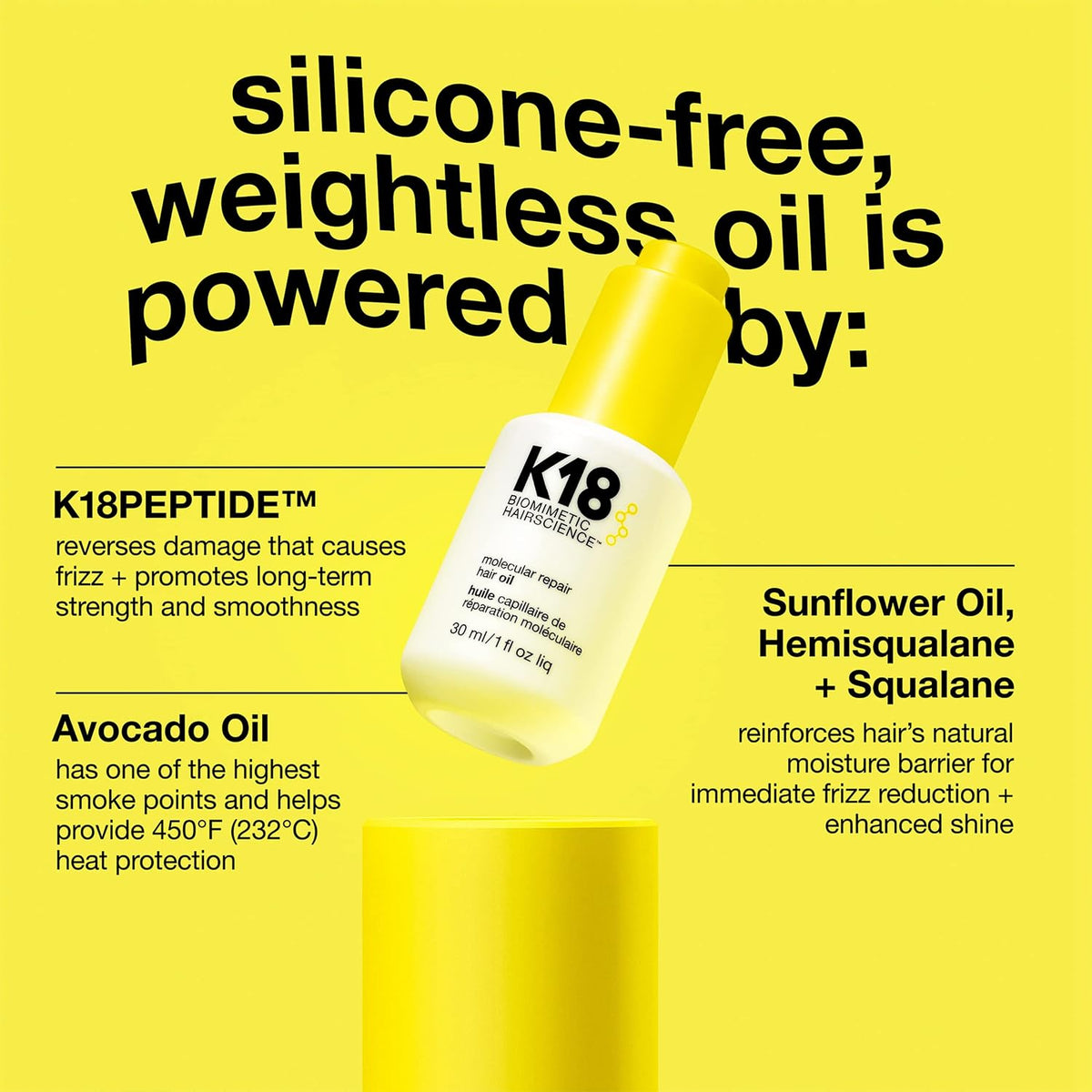 K18 Detox Shampoo & Hair Oil Bundle - Color Safe Detox Clarifying Shampoo (8.5oz) to remove build up, and Weightless Hair Strengthening Oil (30ml)