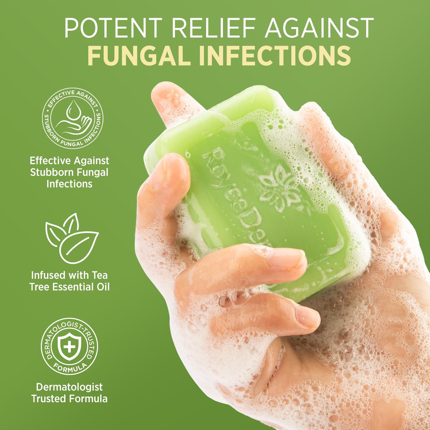 Roycederm Antifungal Bar Soap - Tea tree Oil Soap - Athlete’s Foot Treatment for Jock Itch & Ringworm