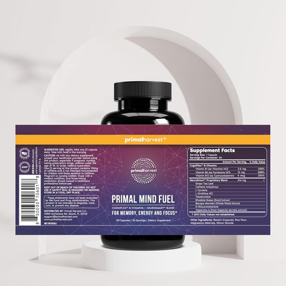 Primal Harvest Mind Fuel & Omega 3 Supplements for Women and Men Fish Oil Capsules and Mind Fuel Brain Booster Pills Bundle