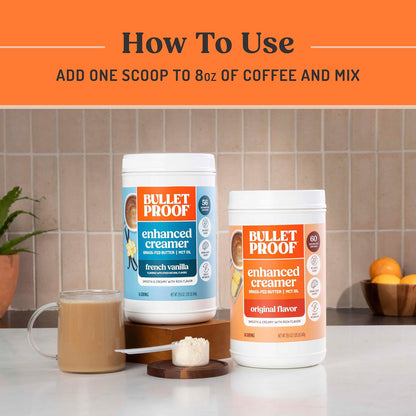 Bulletproof The High Achiever Ground Mushroom Coffee, 10oz (Pack of 3), High Caffeine with Lion's Mane, B Vitamins and Adaptogens for Energy & Focus, Medium-Dark Roast and Bulletproof Original Creamer