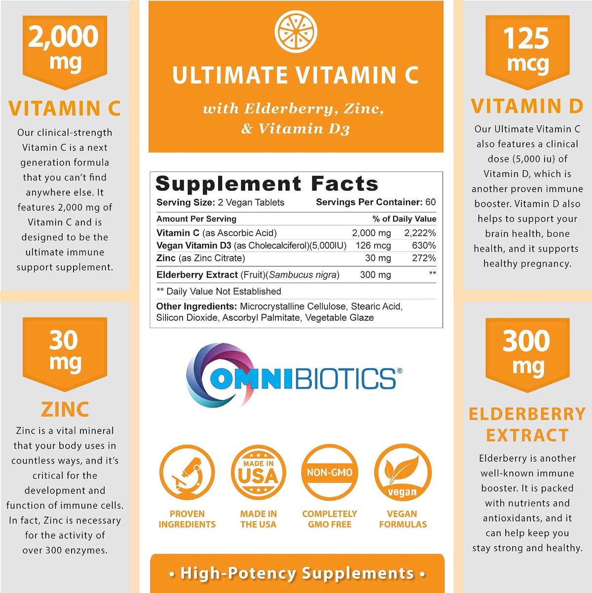 OmniBiotics Vitamin C + Turmeric Curcumin