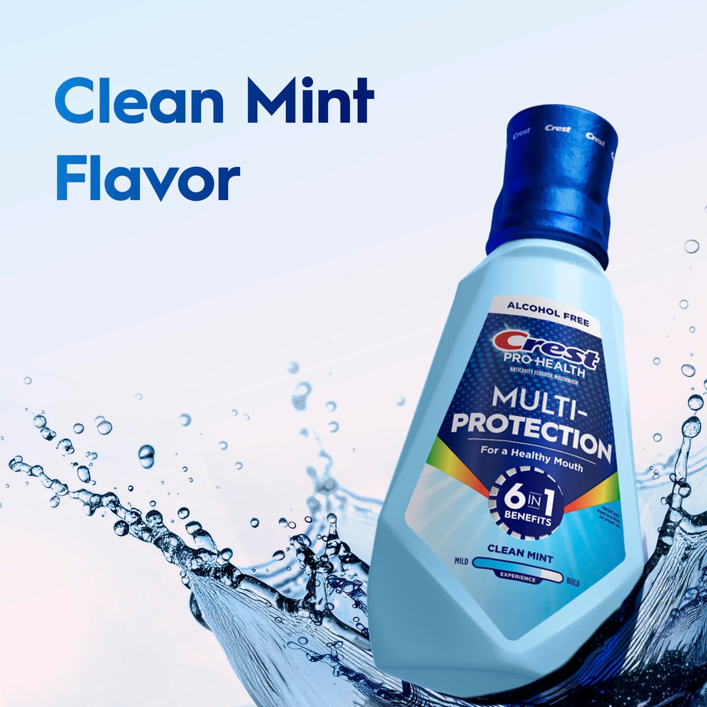 Crest Mouthwash Pro Health Multi-Protection, 1L, 2 Pack, 6-in-1 Benefits, Alcohol Free, Enamel Repair, Breath Freshener, Anti Cavity, Fluoride mouthwash, Bad Breath Treatment