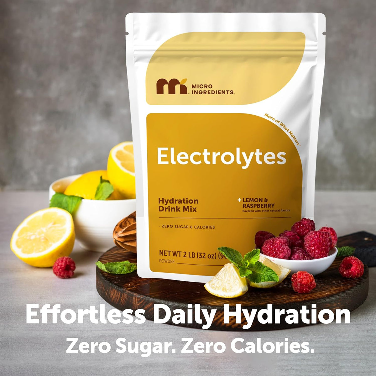 Micro Ingredients Electrolytes Powder, Sugar-Free Lemon Raspberry | 1,000 mg Potassium Per Serving. 139 Servings, 2 lb Bulk Supply, Hydration Drink Mix Powder. 0 Calorie, Keto Friendly. Non-GMO