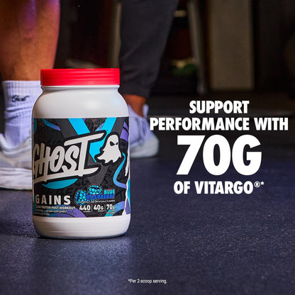 GHOST Clear Gains Mass Gainer Protein Powder - Post-Workout Weight Gainer Mix - 40g of Whey Protein Isolate, 440 Calories & 70g Vitargo Carbs - Lean Muscle Building & Recovery - Strawberry Watermelon