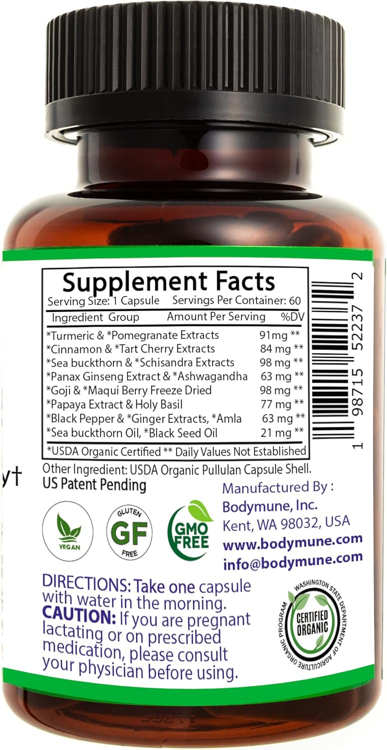 Bodymune JointWorks – Organic Joint & Muscle Support Supplement – Promotes Mobility, Flexibility & Comfort – 60 Capsules (2-Month Supply) – USDA Organic, Vegan, Gluten-Free, Non-GMO