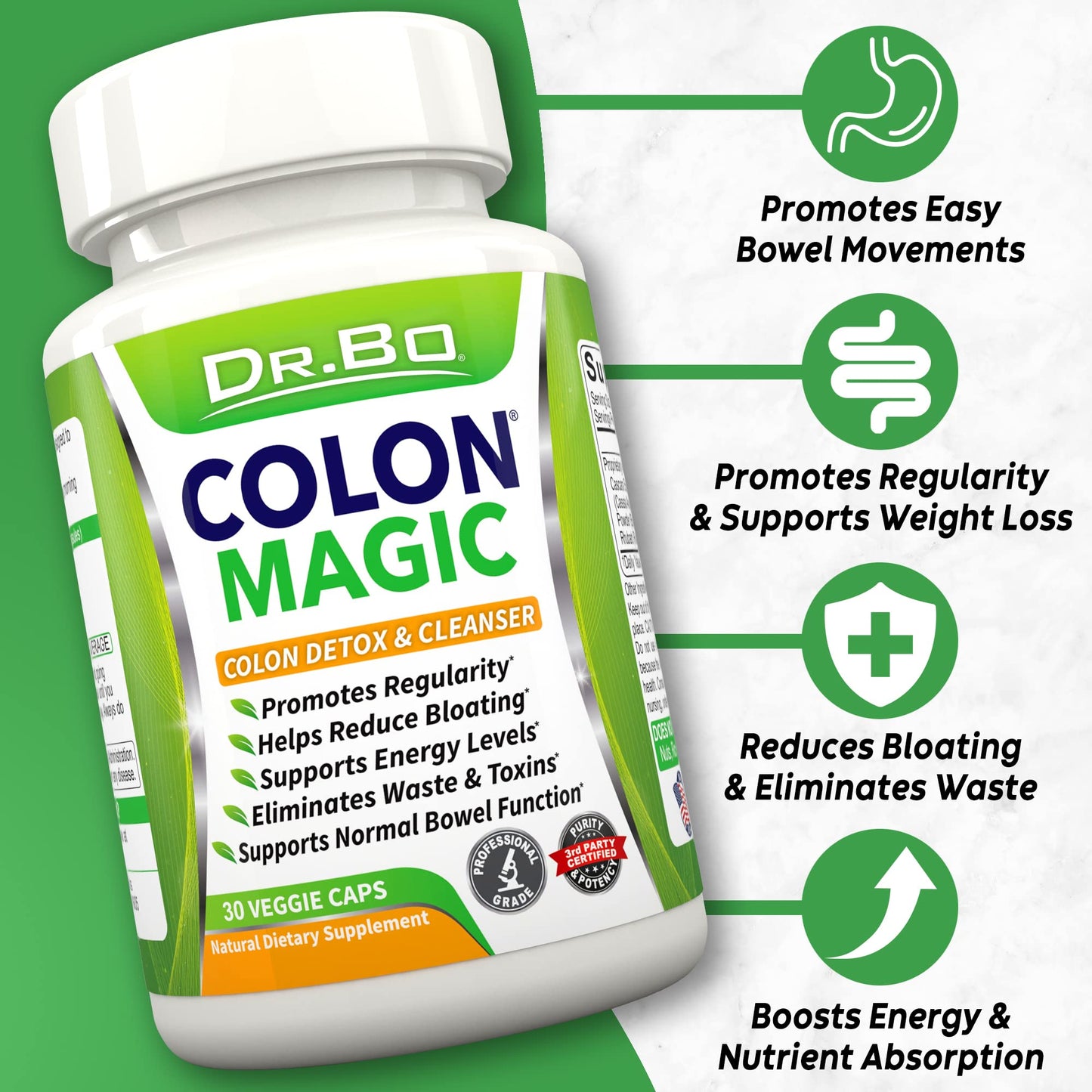 Colon Cleanse Detox Formula - Natural Bowel Cleanser Pills for Intestinal Bloating & Fast Digestive Cleansing - Daily Constipation Relief Supplement Gut, Belly,