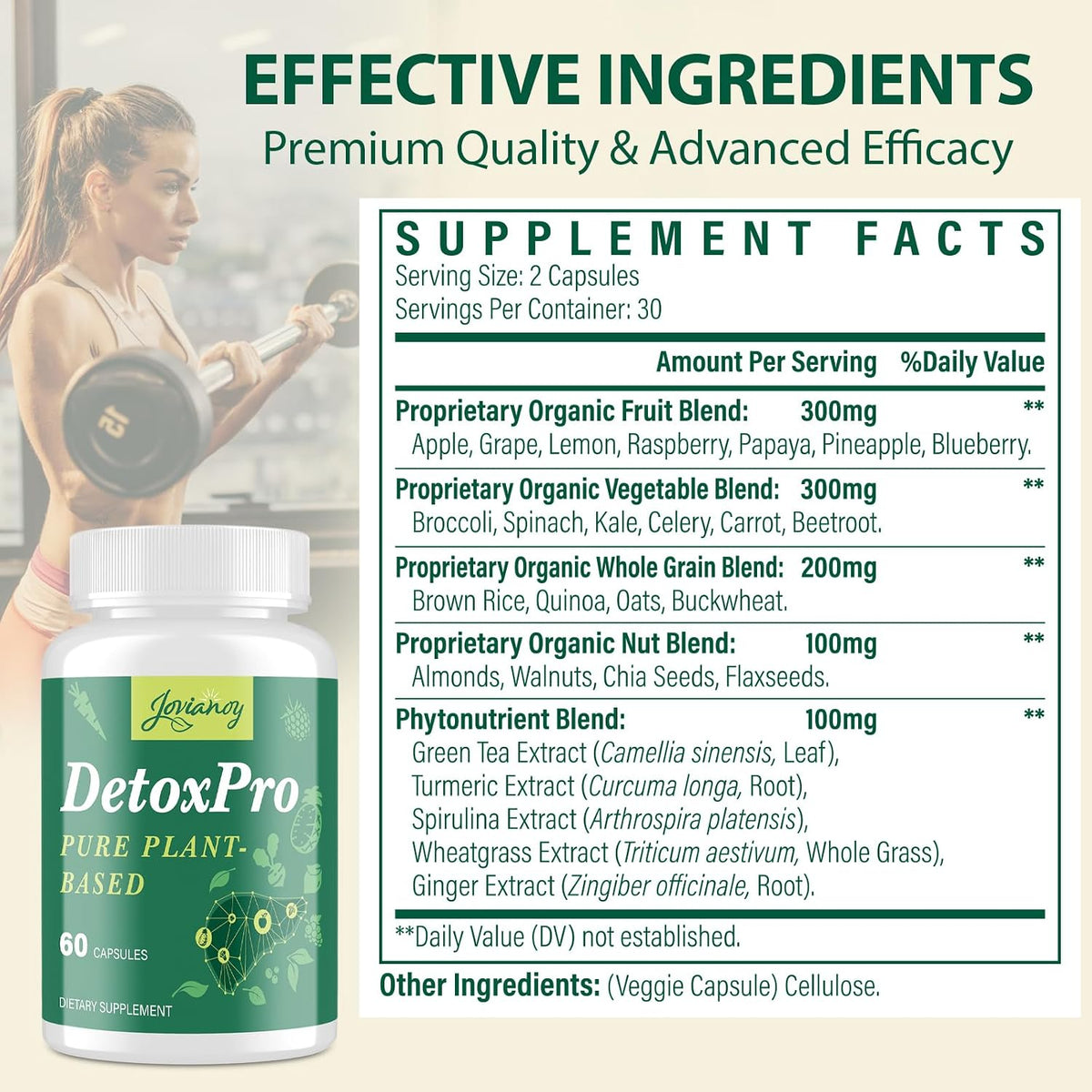 1000 MG Detox & Cleanse Capsules, 26-in-1 Plant-Based Formula for Detoxification, Detox Supplement for Women & Men, Natural Trace Binder, Liver, Antioxidant & Digestive Function, Vegan, 120 Counts