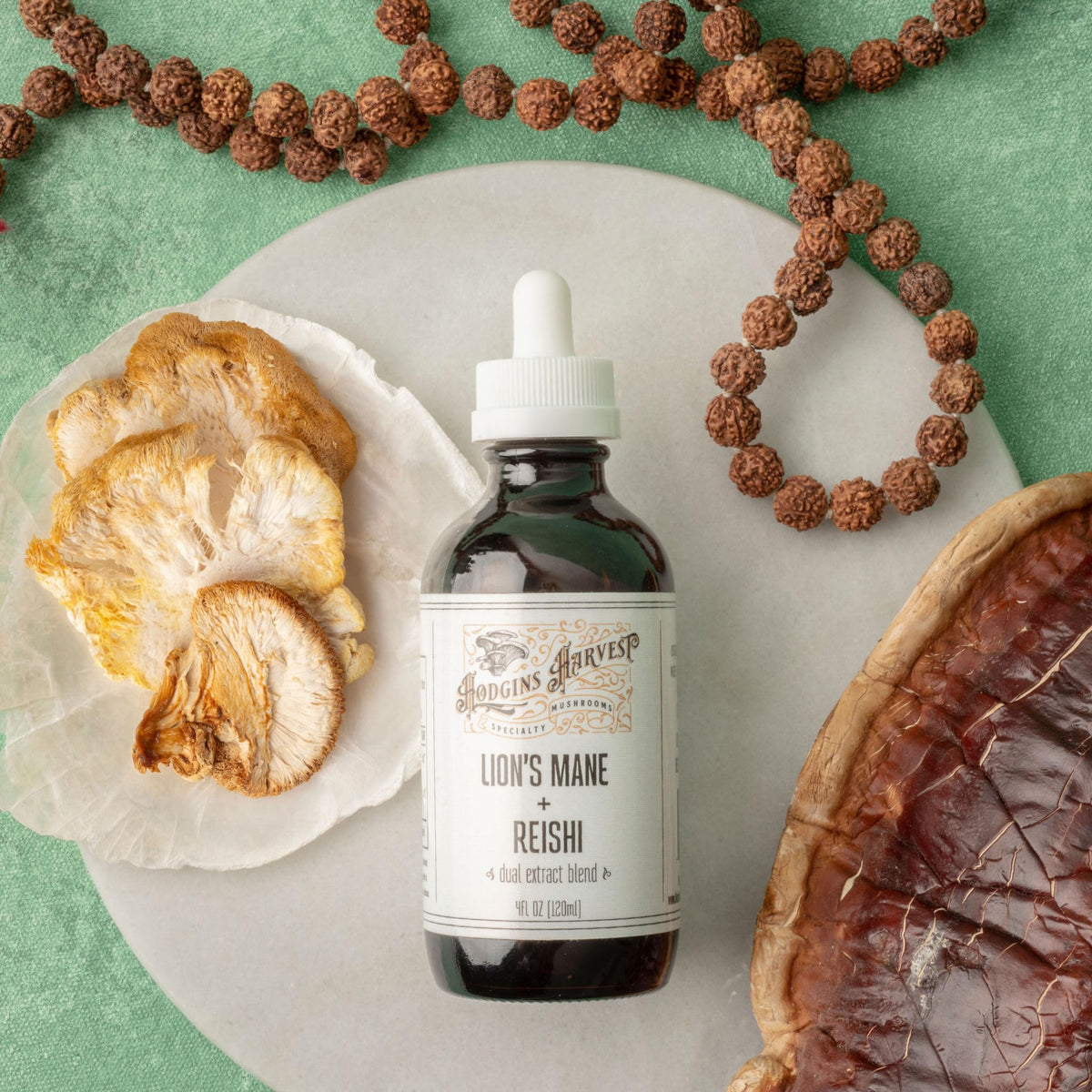 Hodgins Harvest Organic Lion's Mane Fruiting Body Extract Tincture - Mushroom Supplement for Brain Health and Mental Focus - Dual Extract Formula - Extra Concentrated - 4 fl oz Bottle