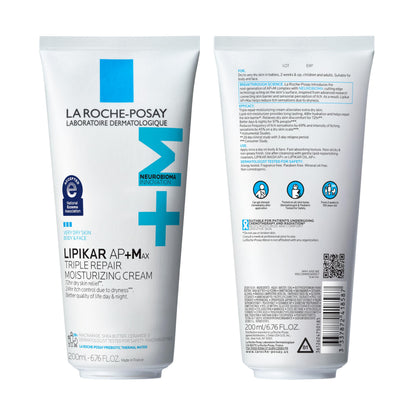 La Roche-Posay Lipikar AP+MAX Triple Repair Moisturizing Body Cream | Face & Body Lotion for Dry Skin with Shea Butter & Niacinamide | Gentle Moisturizer for Very Dry, Rough & Sensitive Skin, 200ml