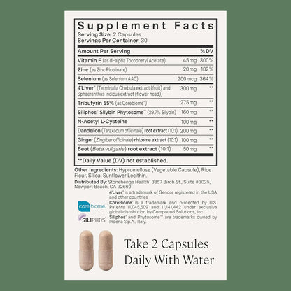 Stonehenge Health Dynamic Liver – Siliphos Milk Thistle Formula – Liver Support & Antioxidant Support, Gut-Liver Axis, Selenium, Zinc, Vitamin E, Ginger, Beetroot Extract Non-GMO, 60 Veg Caps (2 Pack)