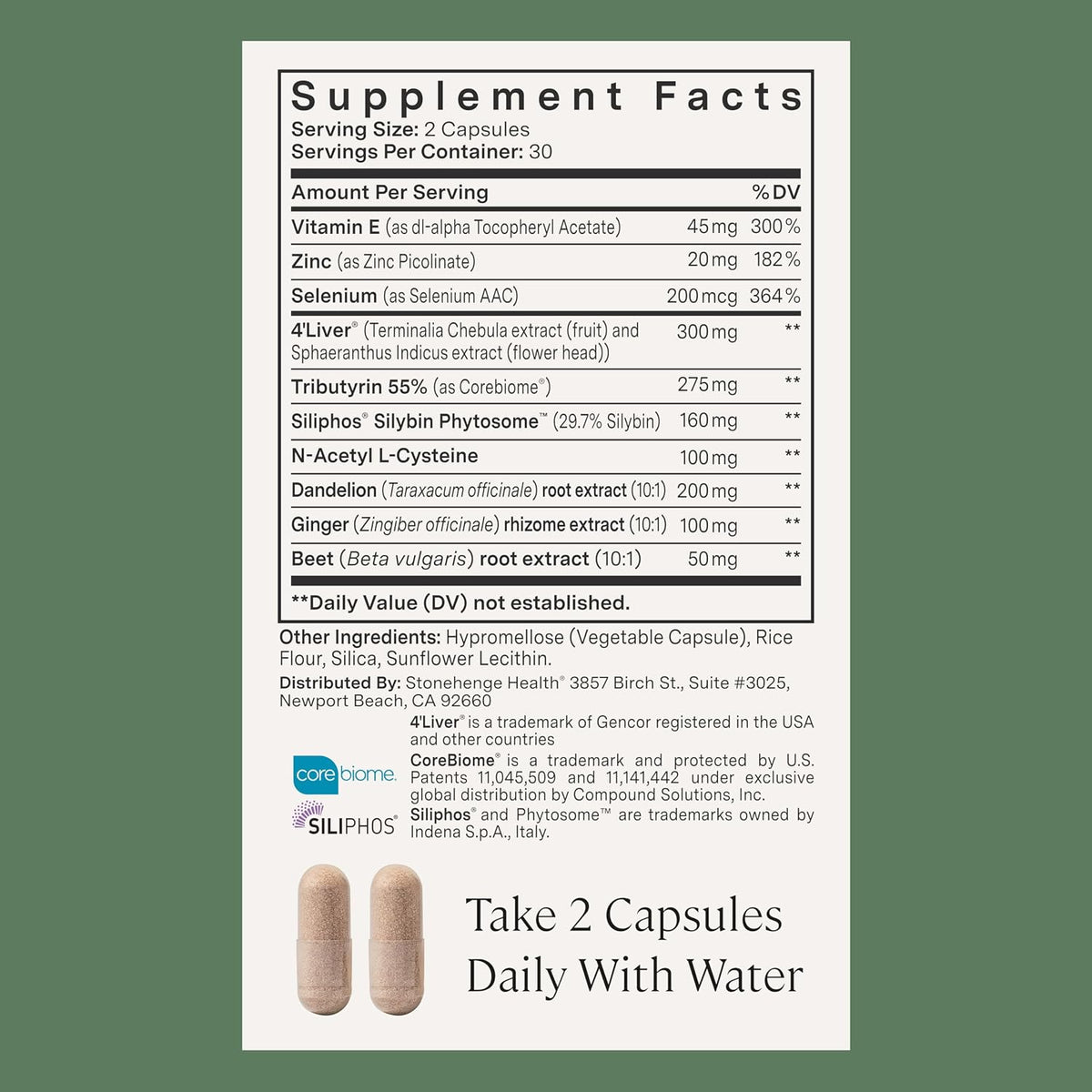 Stonehenge Health Dynamic Liver – Siliphos Milk Thistle Formula – Liver Support & Antioxidant Support, Gut-Liver Axis, Selenium, Zinc, Vitamin E, Ginger, Beetroot Extract, Non-GMO, 60 Veg Caps