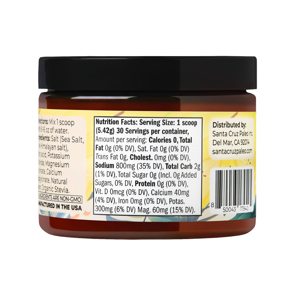Santa Cruz Paleo Electrolyte Powder, Cherry Limeade, Sugar Free Hydration Drink Mix with Himalayan Pink Salt, Sea Salt, Magnesium Glycinate, Potassium Chloride, Sweetened with Stevia, 30 Servings