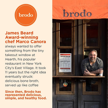 Brodo Ready to Drink Organic Chicken Collagen Rich Bone Broth (6 X 8 oz) | Organic Bone Broth with Collagen, Protein Soup & Sipping Broth for Healthy Meal Prep, Soups and Bone Broth Packets