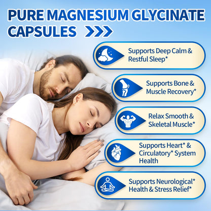 Triple Magnesium Complex for Women and Men, Magnesium Glycinate 400mg, Malate, Citrate, High Absorption Chelated Magnesium Supplement Support Sleep, Muscle, Non-GMO, Gluten Free - 240 Capsules