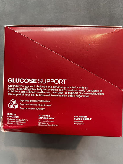 Healthycell Glucose Support Supplement to Support Balanced Blood Sugar | Berberine, Cinnamon & Chromium for Healthy Insulin Function & Proper Glucose Metabolism - 30 Gel Packs, Apple Cinnamon Flavor