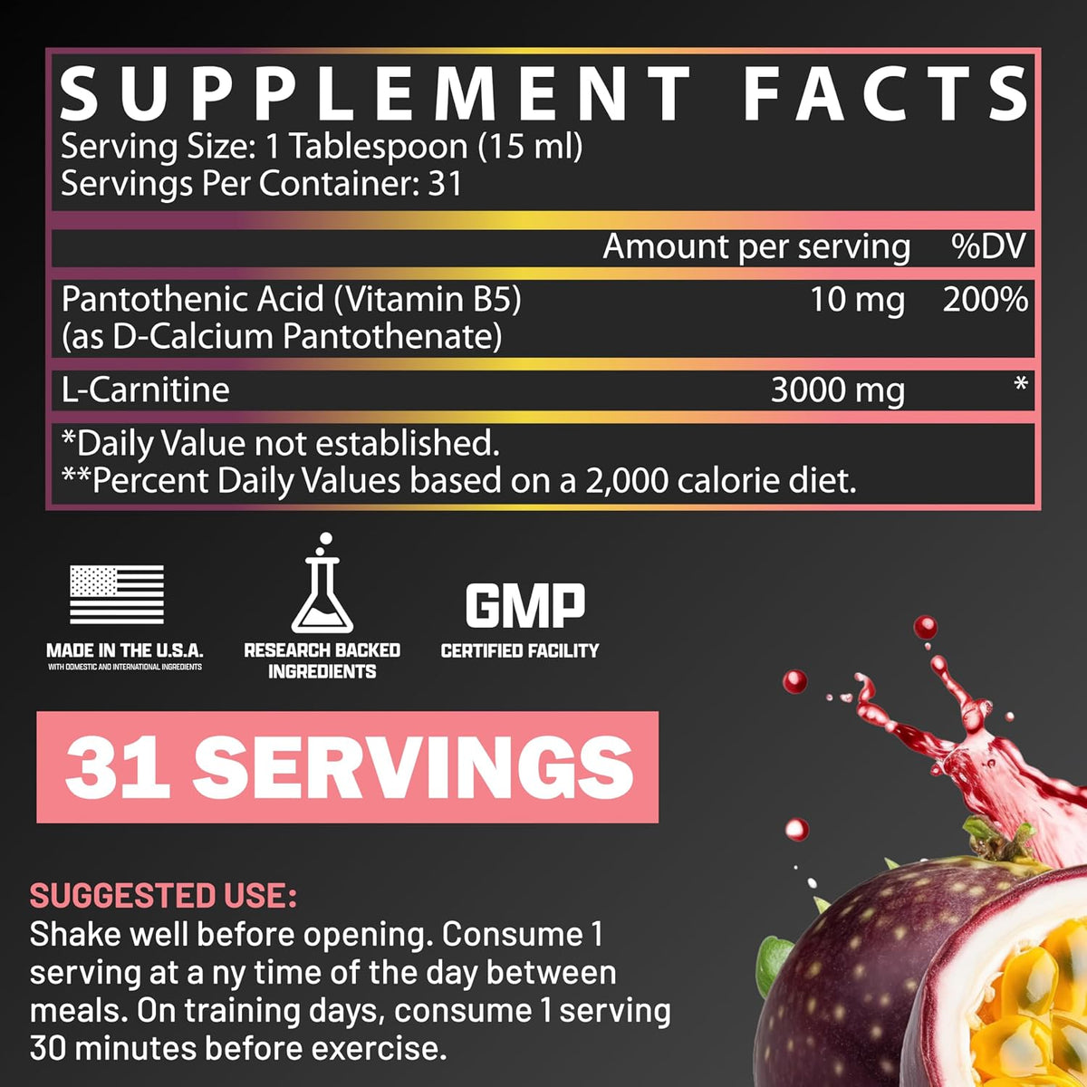 Nutrex Research Lipo-6 Defining Gel & L-Carnitine 3000 Passionfruit Guava | Stimulant-Free Workout Support | Fast-Absorbing Topical Gel + Liquid L-Carnitine