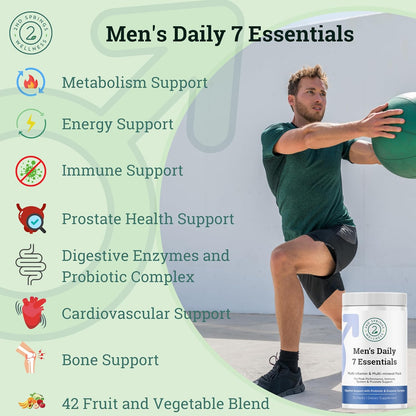 Total Wellness Duo - 7 Mushroom Complex & Men's Daily 7 Essentials for Complete Nutritional Support