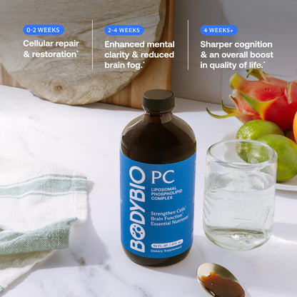 BodyBio PC - Phosphatidylcholine for Brain, Cellular & Cognitive Health | Mental Clarity, Healthy Aging & Gentle Daily Detox