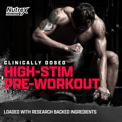 OUTLIFT Amped Max Dosed HIGH STIM Pre Workout Powder 6G Citrulline, 3.2G Beta Alanine, Alpha GPC, CognatiQ, Extreme Energy, Massive Pumps, Electrolytes (Strawberry Watermelon, 22 Servings)