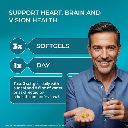 PUREHEALTH RESEARCH Complete Omega 3 Fish Oil Softgels - Omega-3 Fatty Acid Supplements for Women & Men - EPA DHA Supplement for Hearth,