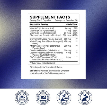 Research Verfied Appetite Suppressant - Curb Cravings, Reach Satiety, Boost Metabolism - 60 Capsules - Pack of 1