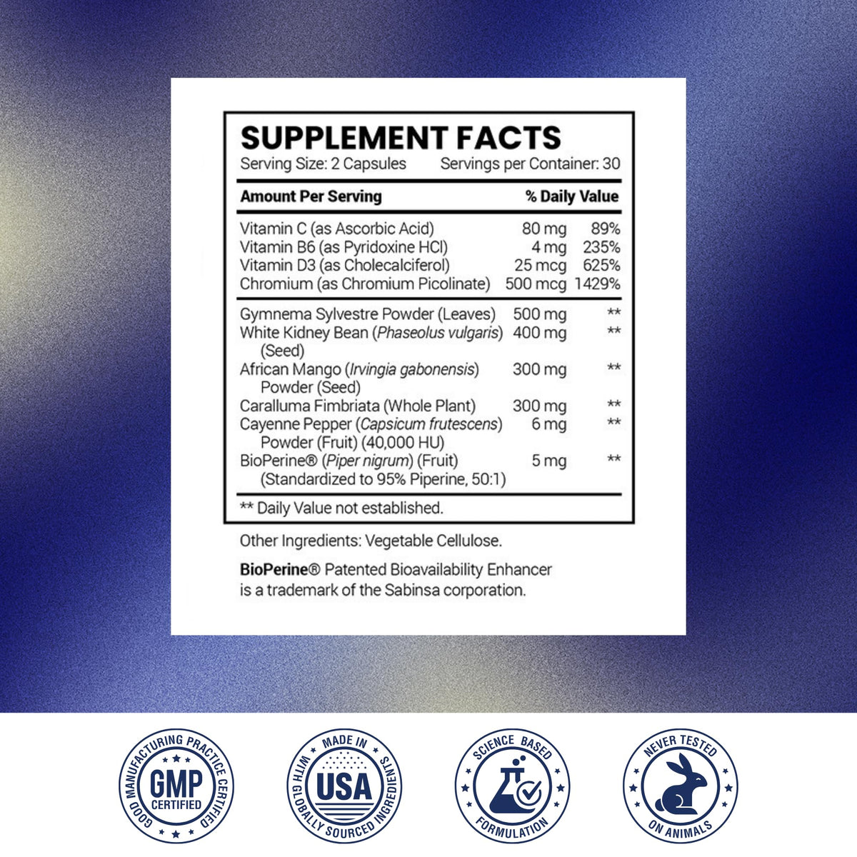Research Verfied Appetite Suppressant - Curb Cravings, Reach Satiety, Boost Metabolism - 60 Capsules - Pack of 1