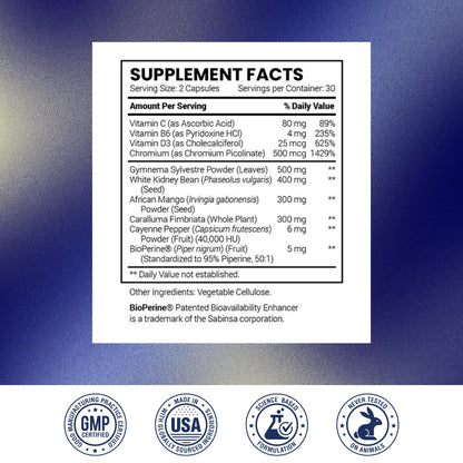 Research Verfied Appetite Suppressant - Curb Cravings, Reach Satiety, Boost Metabolism - 60 Capsules - Pack of 1