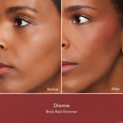 Thrive Causemetics Triple Threat Color Stick: Cream Blush Stick with Vitamin E, Evening Primrose Oil, Waterproof Smudge Proof Face Makeup Formula, Dionne (Brick Red Shimmer)