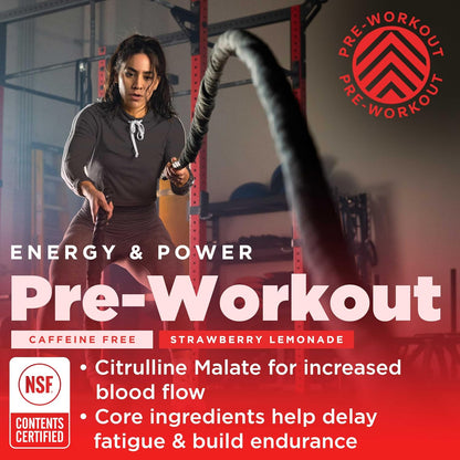 Gnarly Whey Grass-Fed Protein Supplement, Vanilla (32.0oz) and Gnarly Preworkout Strawberry Lemonade Caffeine Free (14.82oz)