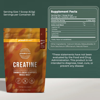 Primal Creatine Powder + Primal Magnesium Capsules Bundle | 2-Pack | Support Muscle Strength, Recovery & Relaxation | 60 Servings