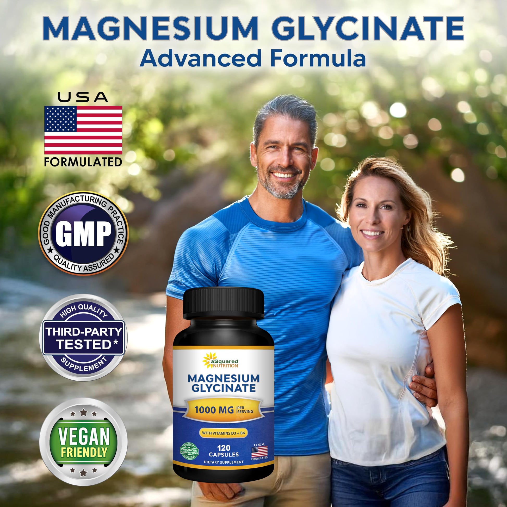 Magnesium Glycinate 1000mg with Vitamin D3 & B6-500mg per Capsule - Pure Elemental Mag Supplement Complex for Sleep, Muscle, Bone Health - Replace Gummies, Tablets & Powder - 120 Capsules aSquared NutritionBuy Supplements Australia