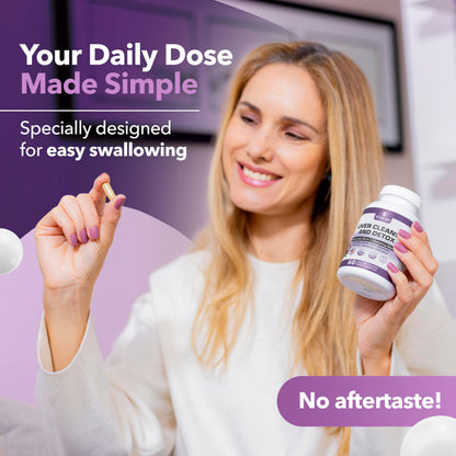 Liver Cleanse Detox & Repair Fatty Liver Supplements 28-in-1 Advanced Herbal Liver Health Supplement Formula - Milk Thistle Silymarin, Artichoke Extract, Dandelion & Apple Cider Vinegar - 60 Pills