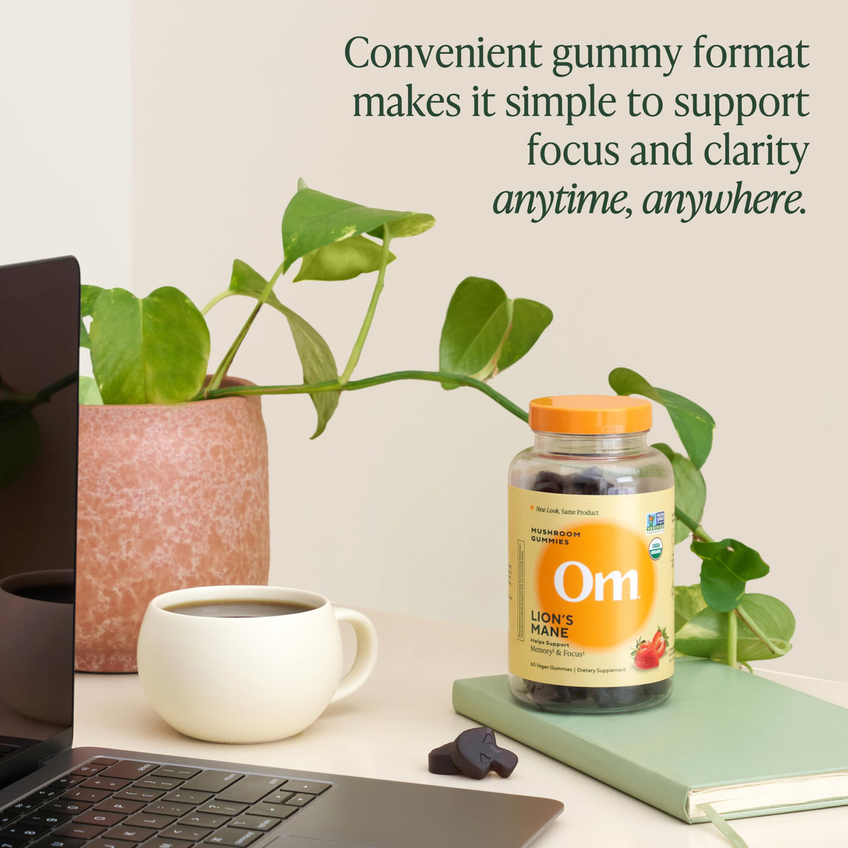OM MUSHROOM SUPERFOOD Master Blend Mushroom Gummies – Organic 10-Mushroom Complex with Ashwagandha – Supports Immunity, Gut Health & Stress Relief – Mixed Berry Flavor – 28 Servings, 56 Count.