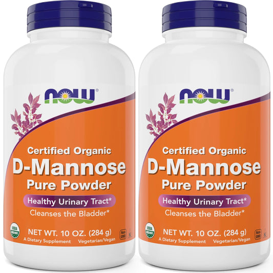 NOW Foods Pure, Organic D-Mannose 10 oz Powder (Pack of 2) - Bladder Cleanse and Urinary Tract Health Supplement - Non-GMO - Vegan Friendly - 2000mg / 2 Grams per Serving NOW FoodsBuy Supplements Australia