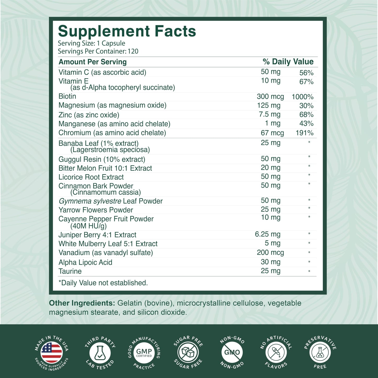 PurePremium Normal Blood Sugar Support Supplement - 20 Active Ingredients Complex to Support Blood Sugar Levels Already in The Normal Range - with Cinnamon