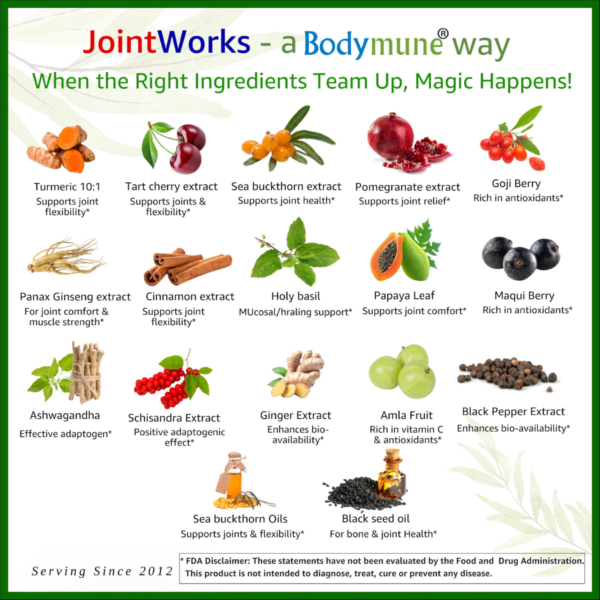 Bodymune JointWorks – Organic Joint & Muscle Support Supplement – Promotes Mobility, Flexibility & Comfort – 60 Capsules (2-Month Supply) – USDA Organic, Vegan, Gluten-Free, Non-GMO