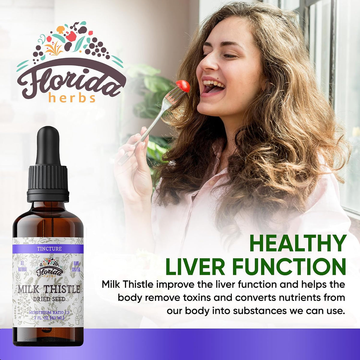 Milk Thistle Root Liquid Extract – Organic Milk Thistle Tincture – Alcohol-Free Herbal Supplement – Natural Silybum Marianum Drops – Non-GMO, 2 fl oz
