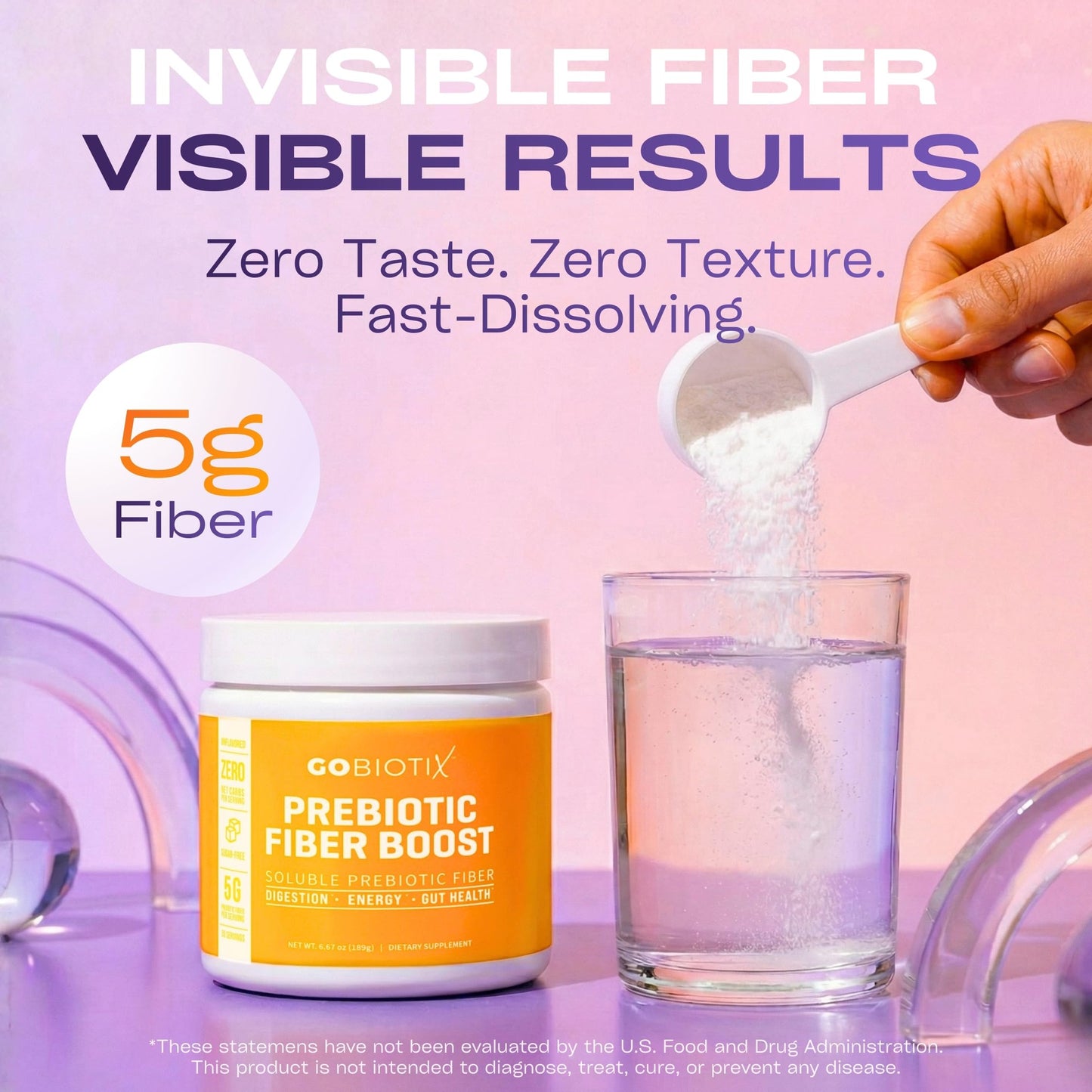 GOBIOTIX Fiber Supplement Powder with Prebiotics for Digestive Health, Soluble Fiber for Gut Health & Debloat, Keto