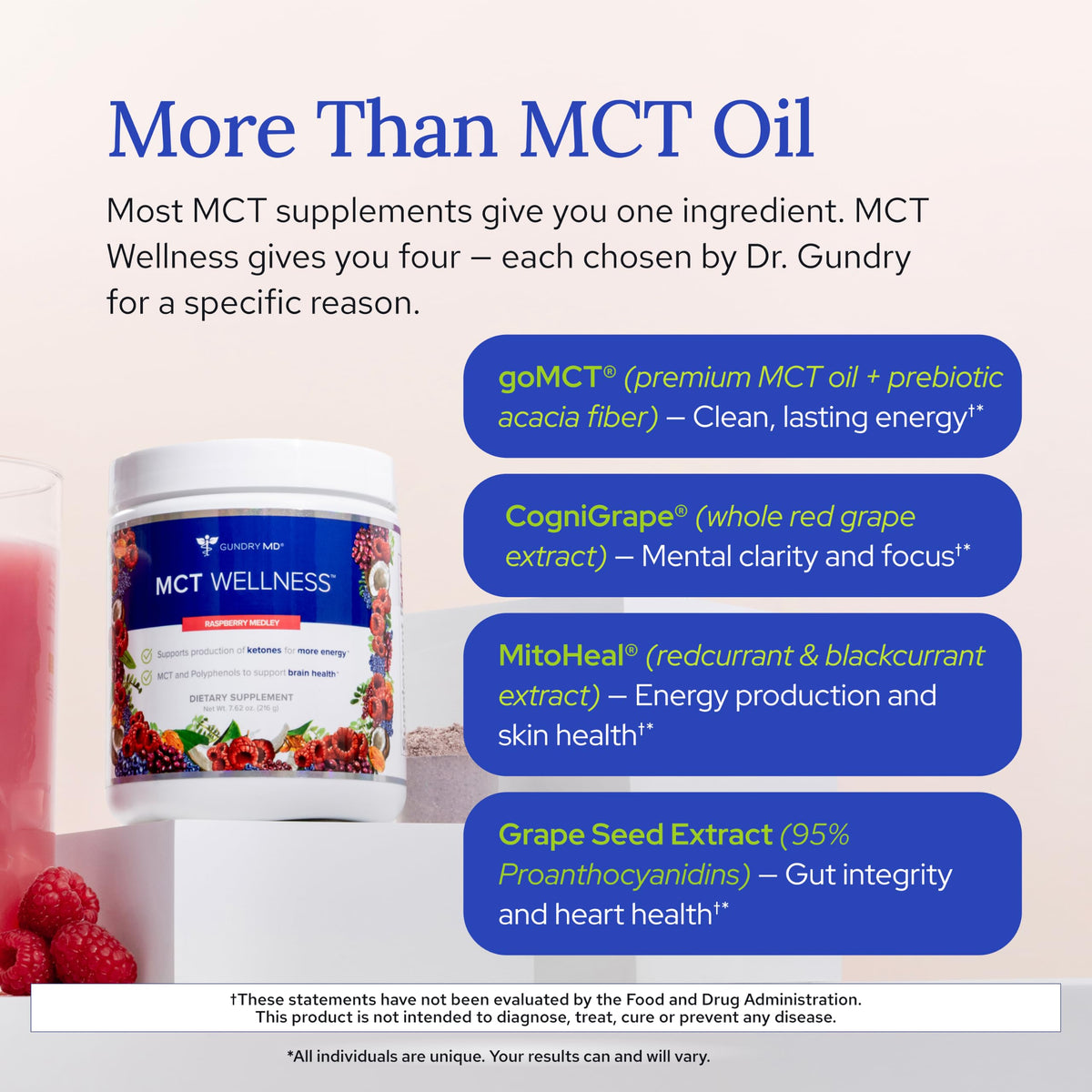 Gundry MD® MCT Wellness Powder, Watermelon Lemonade Flavor, 30 Servings | Support Energy, Ketone Production and Brain Health, Keto Friendly