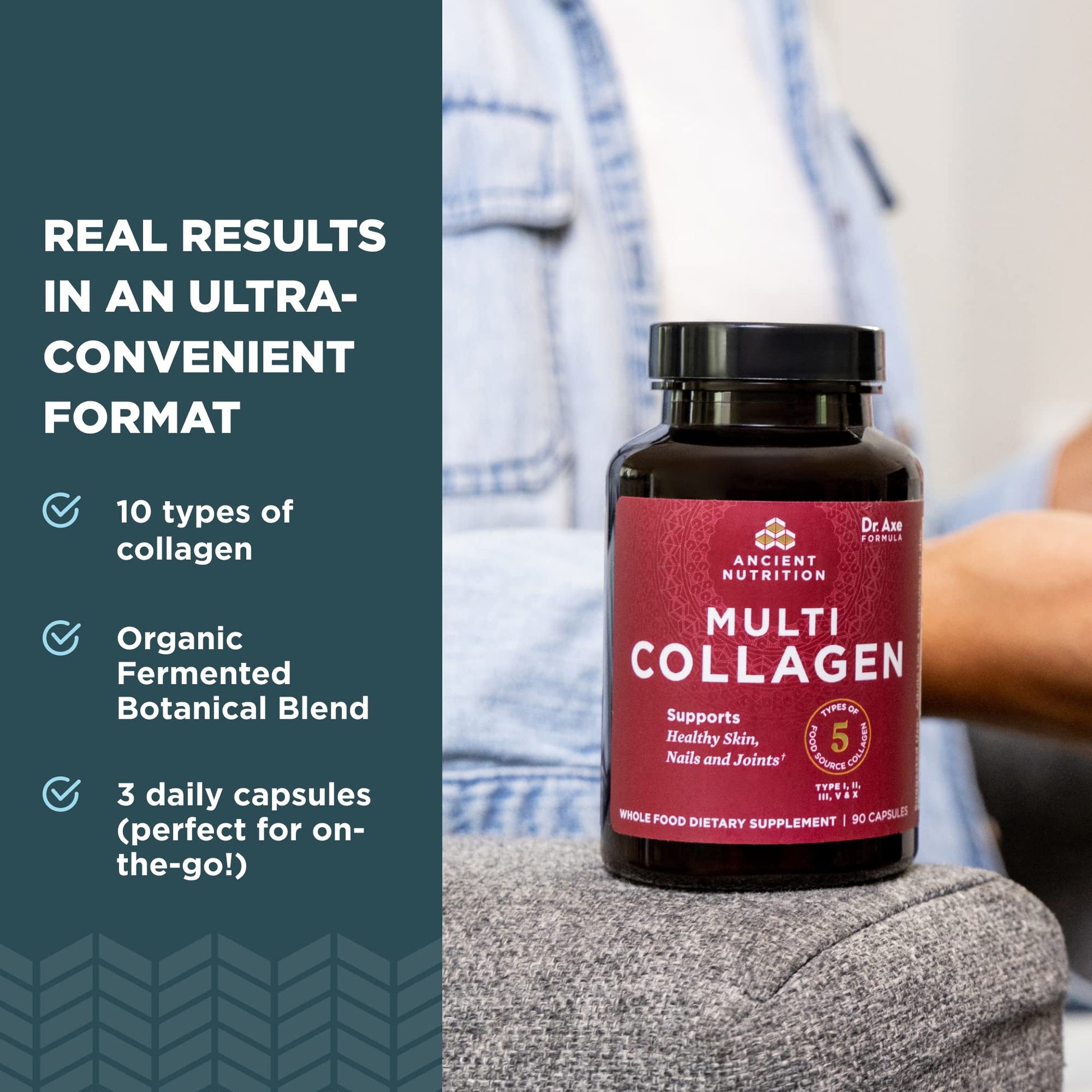 Ancient Nutrition Collagen Peptides Pills, Hydrolyzed Multi Collagen Supplement, Types I, II, II, V & X, Supports Healthy Skin and Nails, Gut Health and Joints, 90 Capsules Ancient Nutrition buy supplements Au