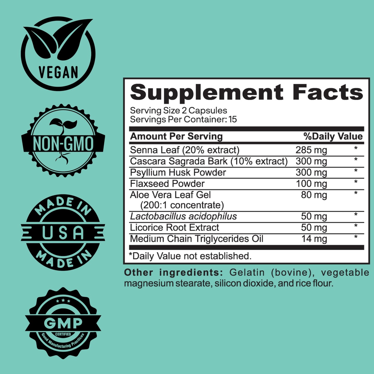 Herb Vitality 15-Day Colon Cleanse – Detox & Gut Health Support with Probiotics, Aloe Vera, Licorice Root & Psyllium Husk