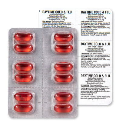 Amazon Basic Care Daytime Cold & Flu Liquid Caps; Cold Care for Daytime Cold and Flu, Orange, 48 Count (Pack of 1) Amazon Basic Care buy supplements Au