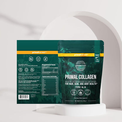 Primal Creatine Powder + Collagen Powder Bundle | 2-Pack | Muscle Recovery, Strength, and Performance| Unflavored, 30 Servings Each