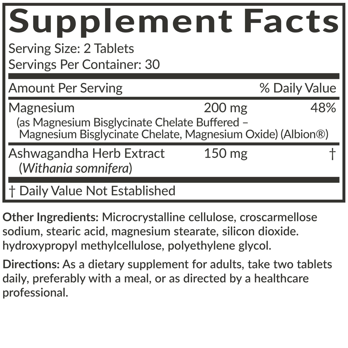 Futurebiotics Magnesium Glycinate + Ashwagandha, 60 Tablets | 2-in-1 Stress & Mood Support, High Absorption, Gentle On The Stomach, Non-GMO, Gluten Free, Soy Free