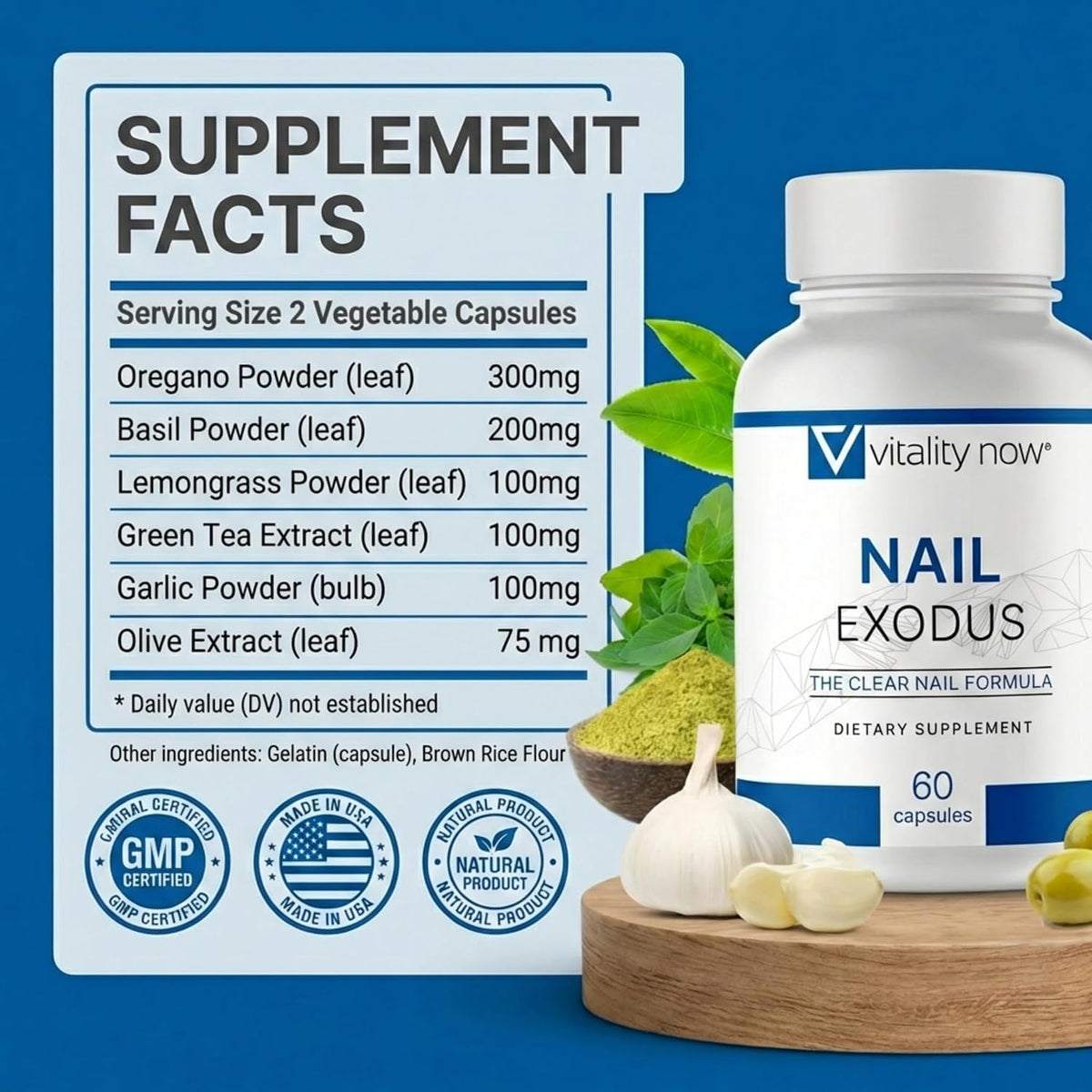 Nail Exodus - Vitality Healthy Nails - Premium Formula for Healthier Feet - 60 Capsules